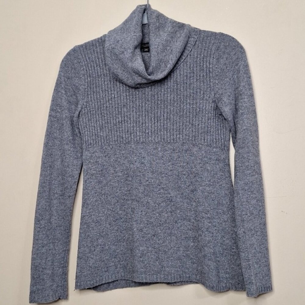 Banana Republic Grey Cashmere Blend Cowl Neck Sweater XS Ribbed Classiccore
